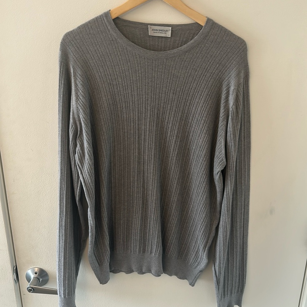 John Smedley Sea Island Cotton Gray Sweater